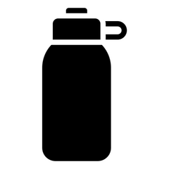 a vector reusable water bottle in black